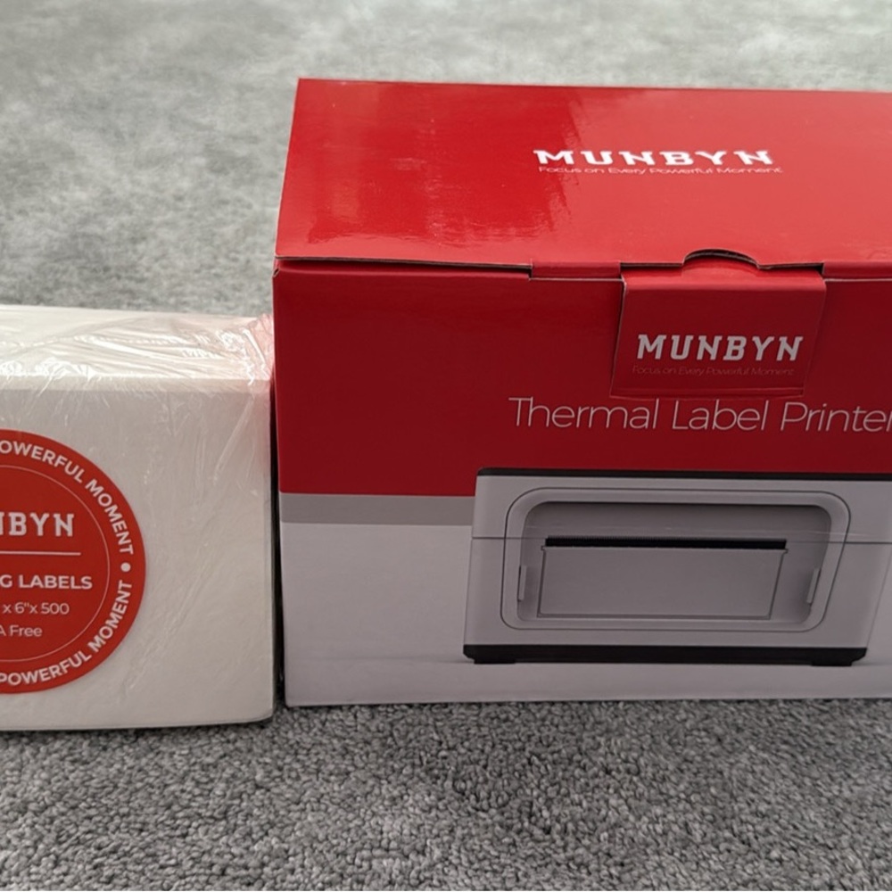 MUNBYN Thermal Label Printer in Red